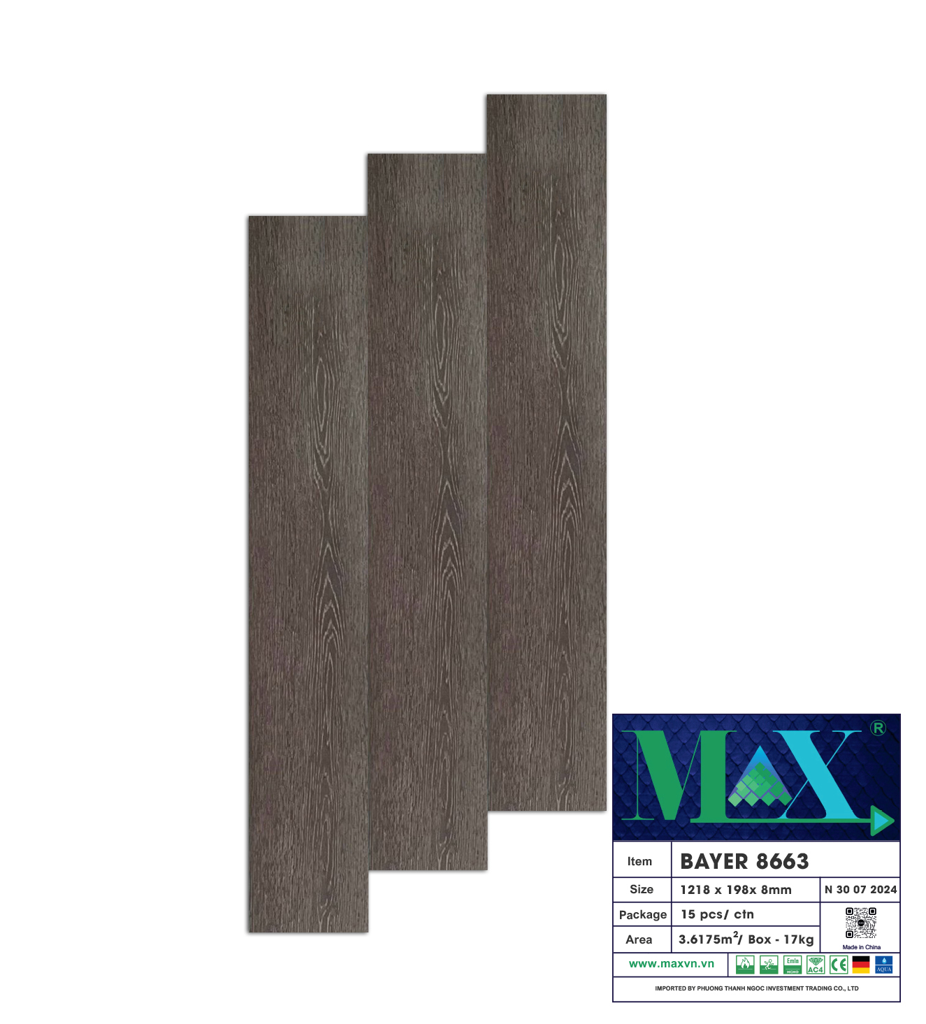 Sàn gỗ công nghiệp Bayer 8mm210